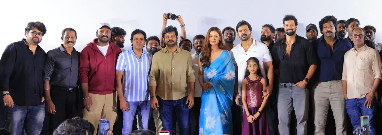 Leader cast and crew at the teaser launch event in Chennai
