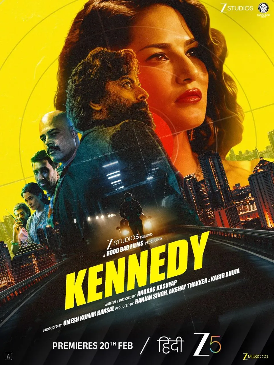 Kennedy ZEE5 movie poster featuring Rahul Bhat and Sunny Leone