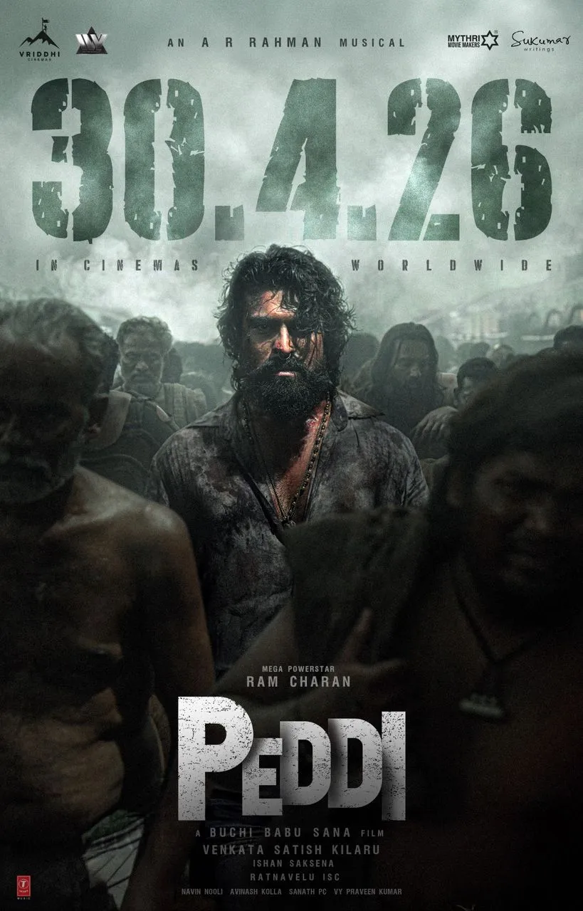 Peddi Ram Charan new look poster with release date April 30