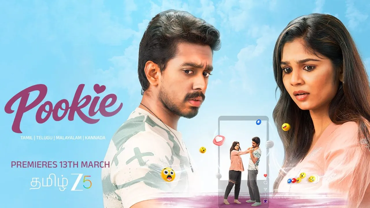 Pookie movie poster featuring the lead pair on ZEE5