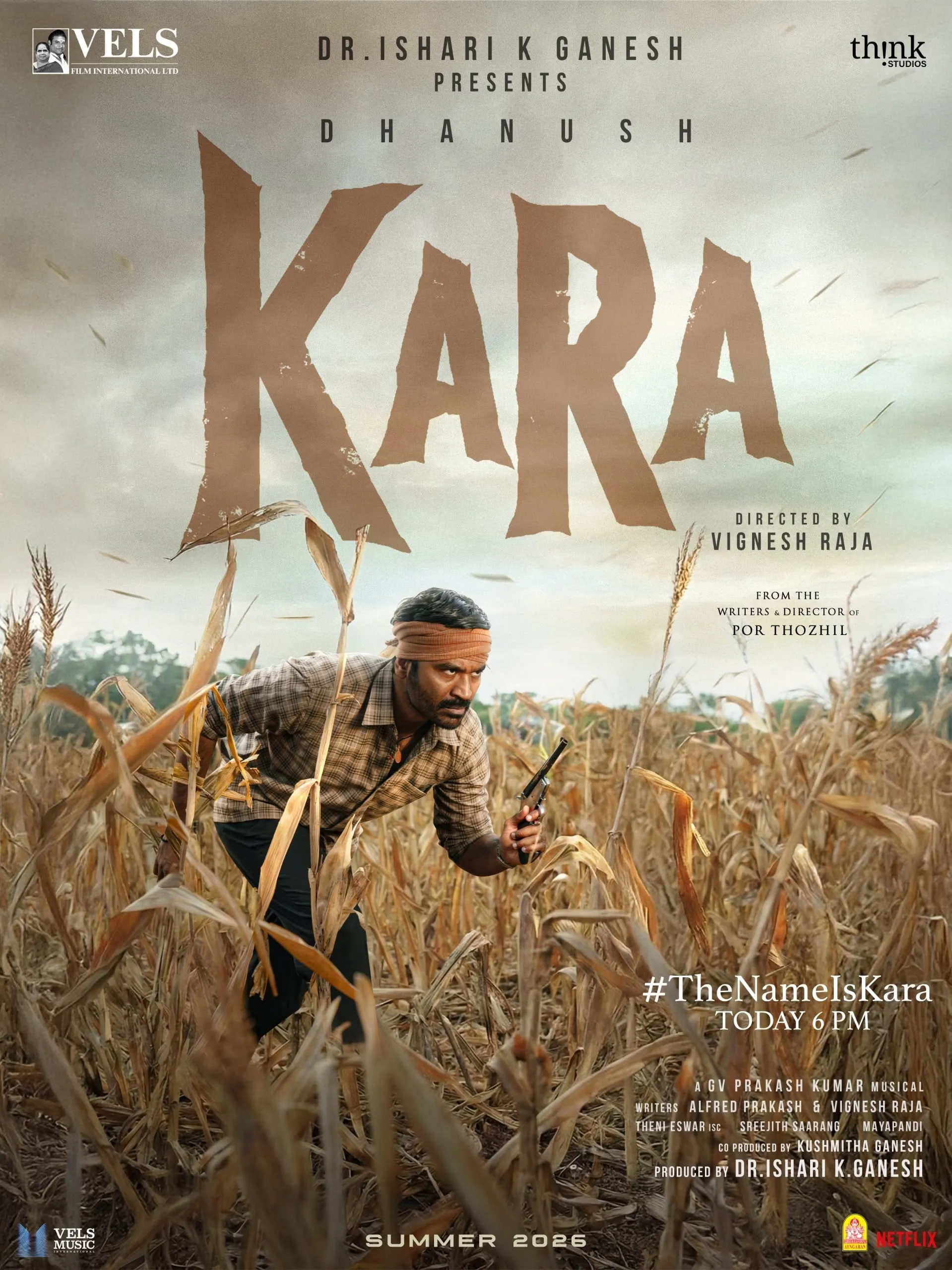 Dhanush’s 90s Thriller Kara Unveiled, Sets Summer 2026 Release