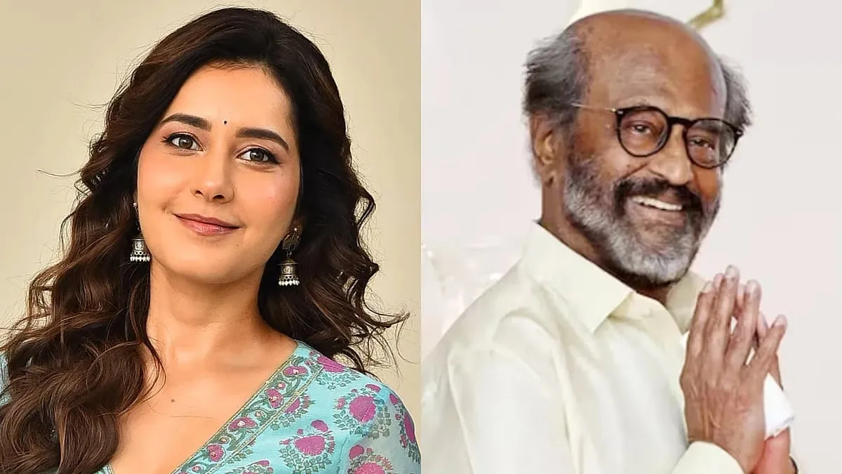 Raashii Khanna and Rajinikanth, who star together in Dharman