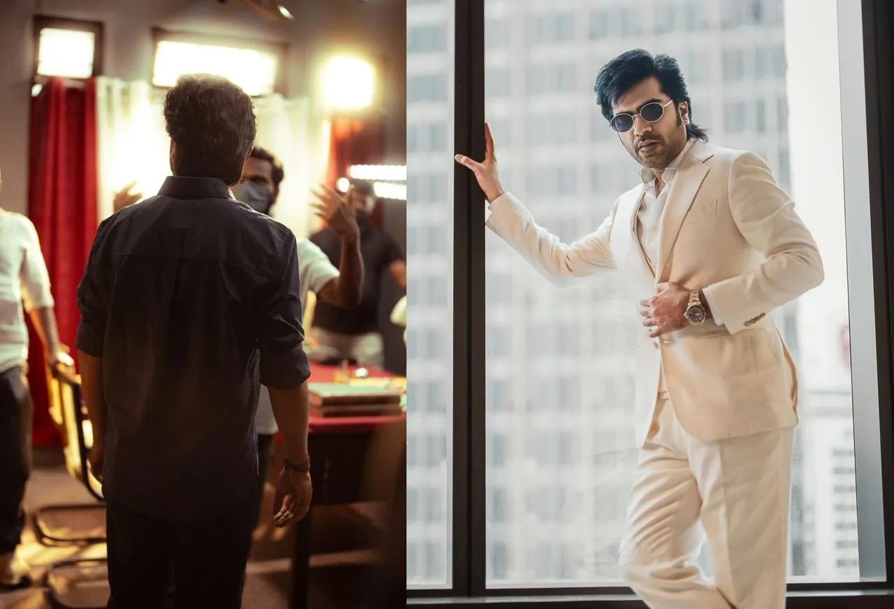 Behind-the-scenes stills of Silambarasan TR from the sets of Arasan