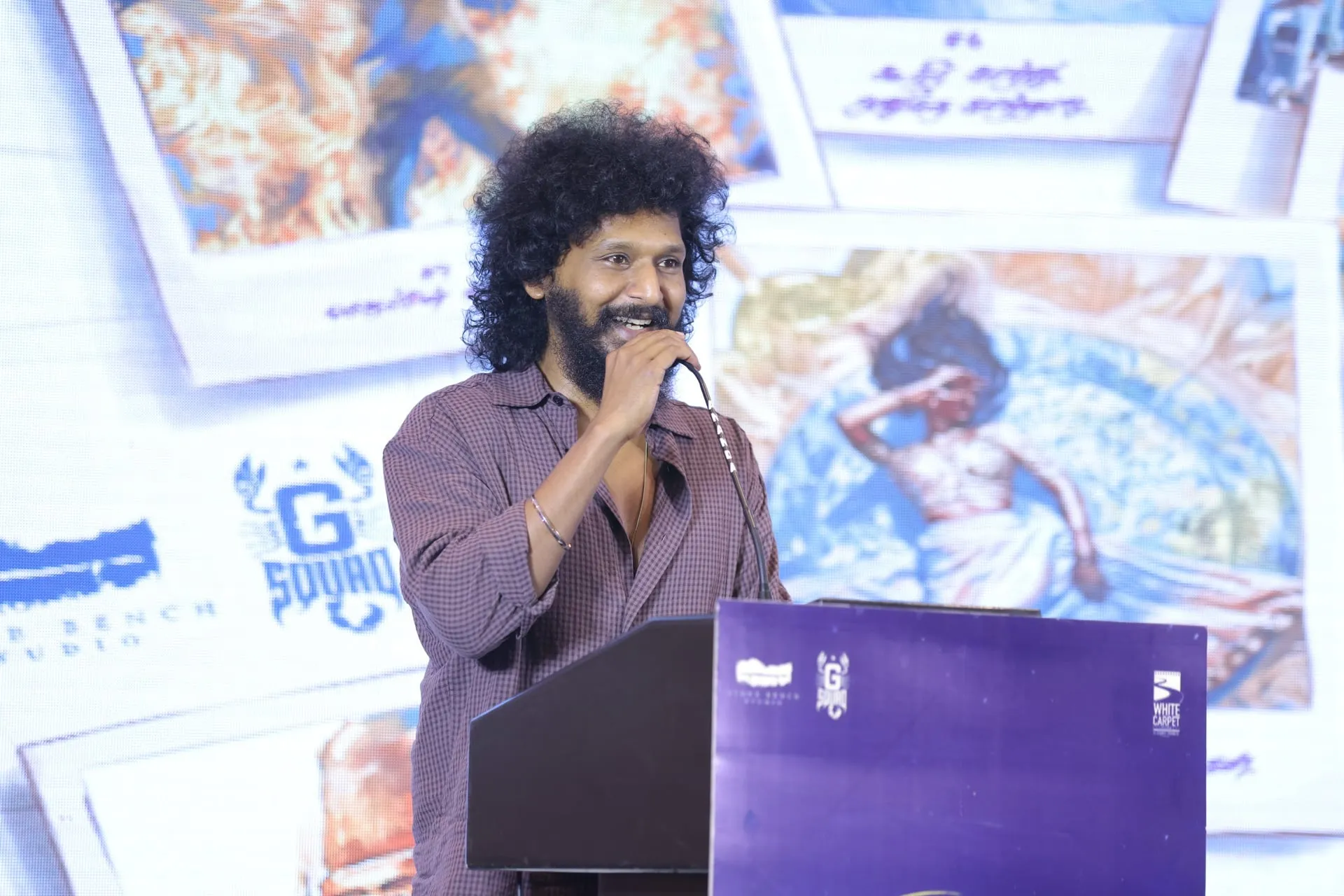 Lokesh Kanagaraj at the podium during the launch.