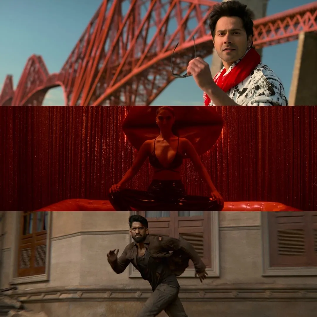 Frames from the Hindi film lineup, including Varun Dhawan's Hai Jawani Toh Ishq Hona Hai