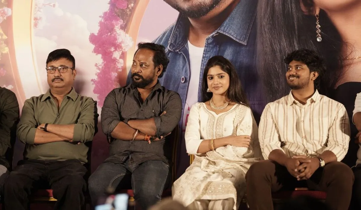 LSS director and lead actors seated at the audio launch