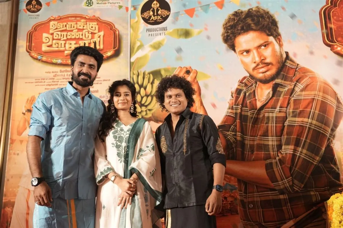 Prajin Janani and Pugazh at Oorukku Rendu Oothhari launch