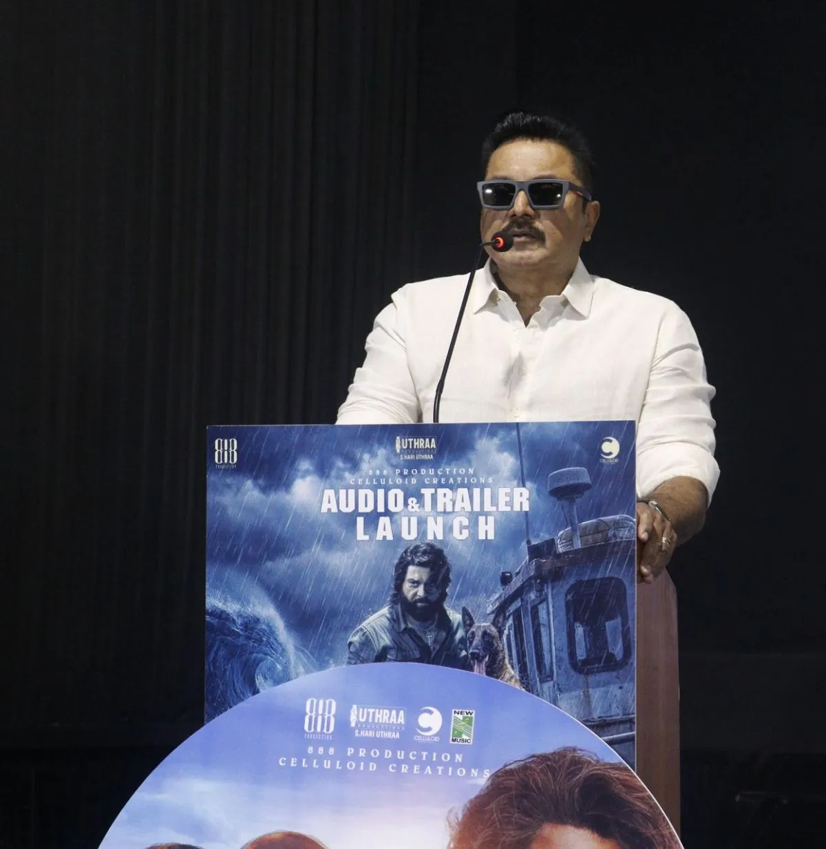 Sarathkumar speaking at Aazhi audio launch event