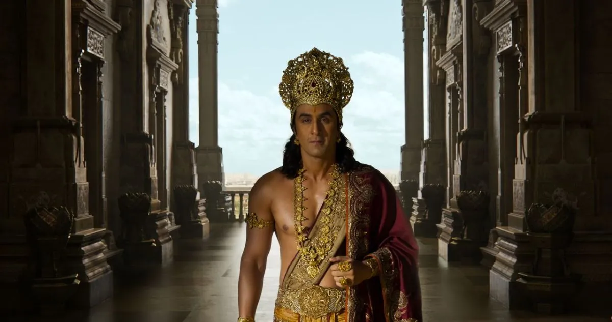 Ranbir Kapoor as Prince Rama in royal attire in Ramayana
