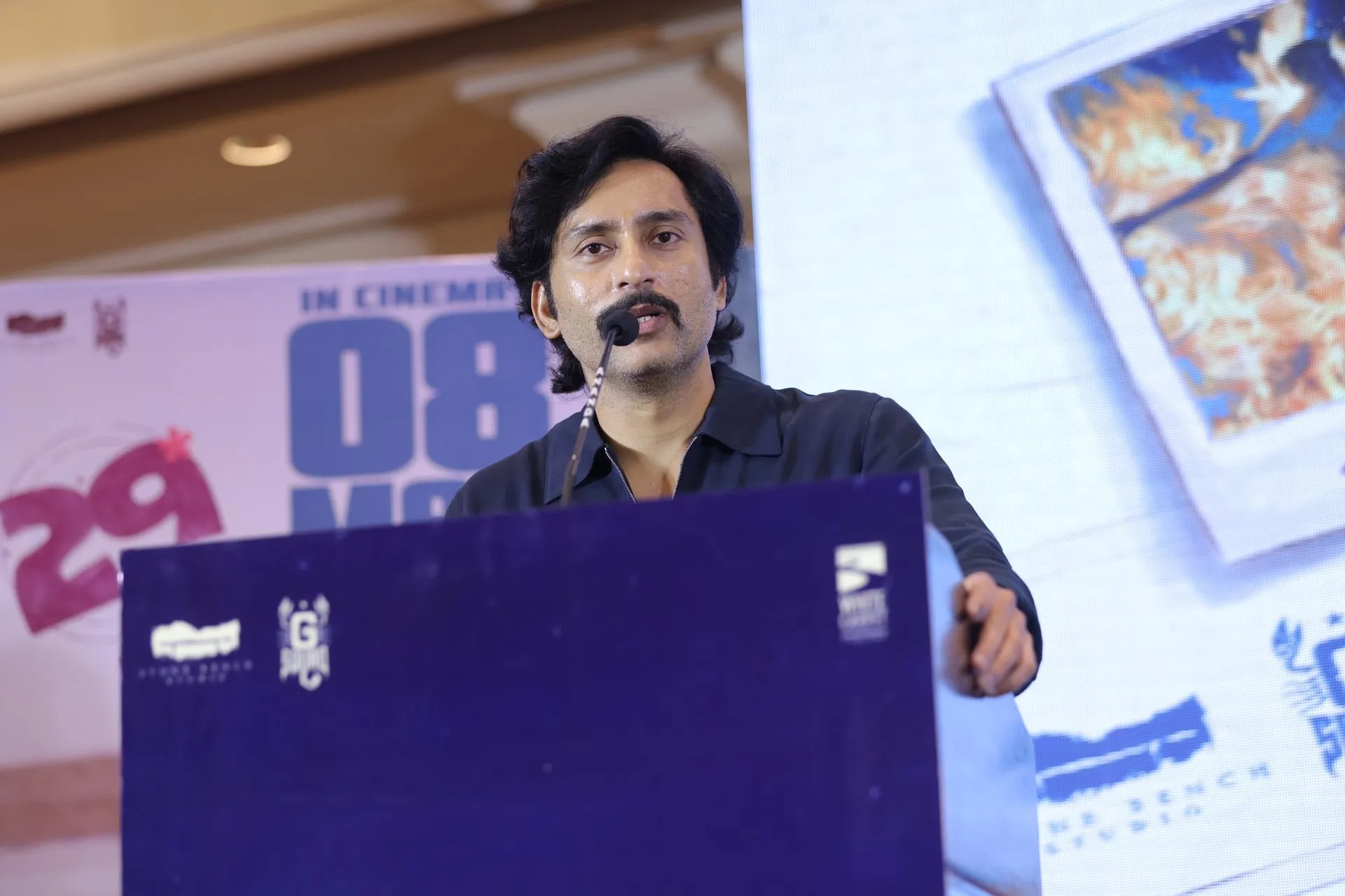 RJ Balaji speaking at the Welcome to the World of 29 launch in Chennai. The film hits theatres on May 8.