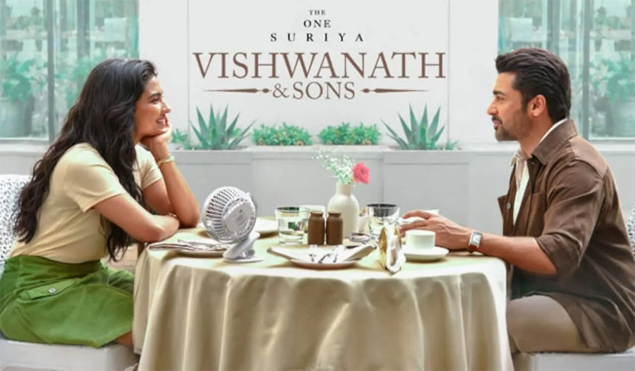The Vishwanath & Sons poster with Suriya and Mamitha Baiju