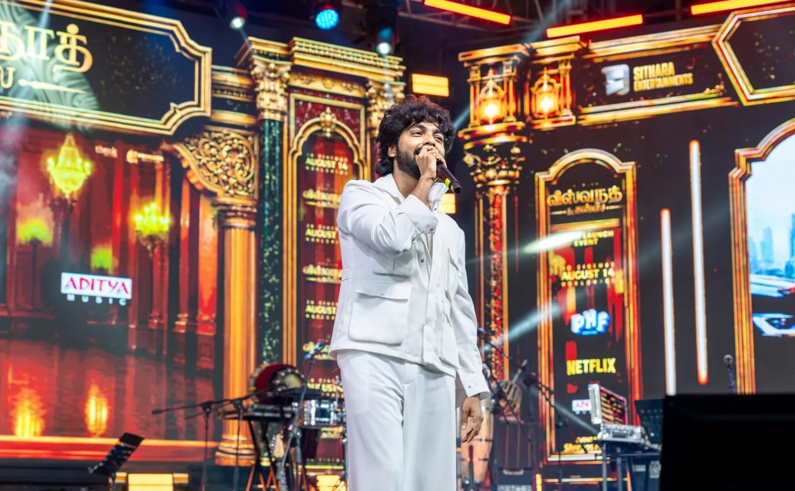 GV Prakash Kumar performing at the Vishwanath & Sons audio launch