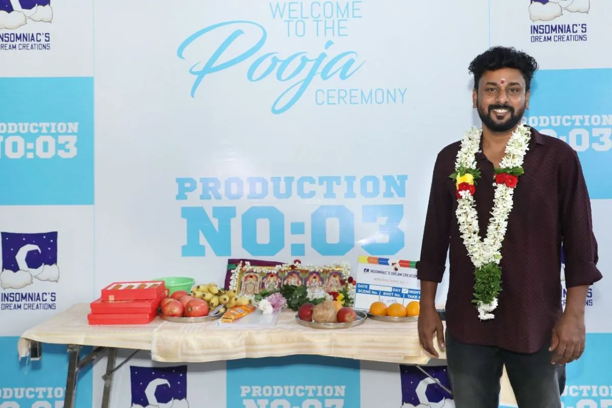 Director Mano Ve Kannathasan at the pooja ceremony for his new film