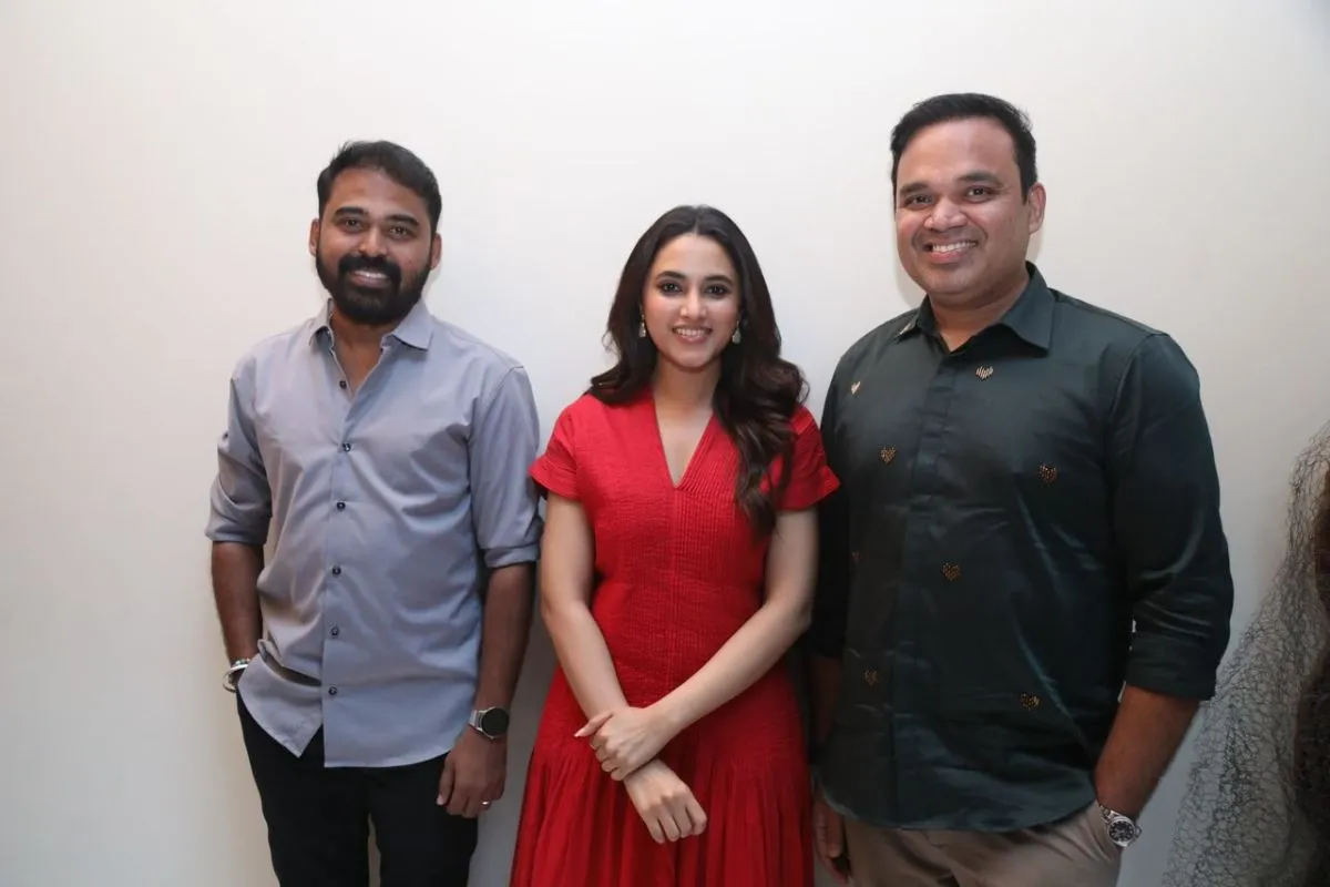 Director Ra. Karthik, Priyanka Mohan and producer Sreenidhi Sagar at the Made in Korea event