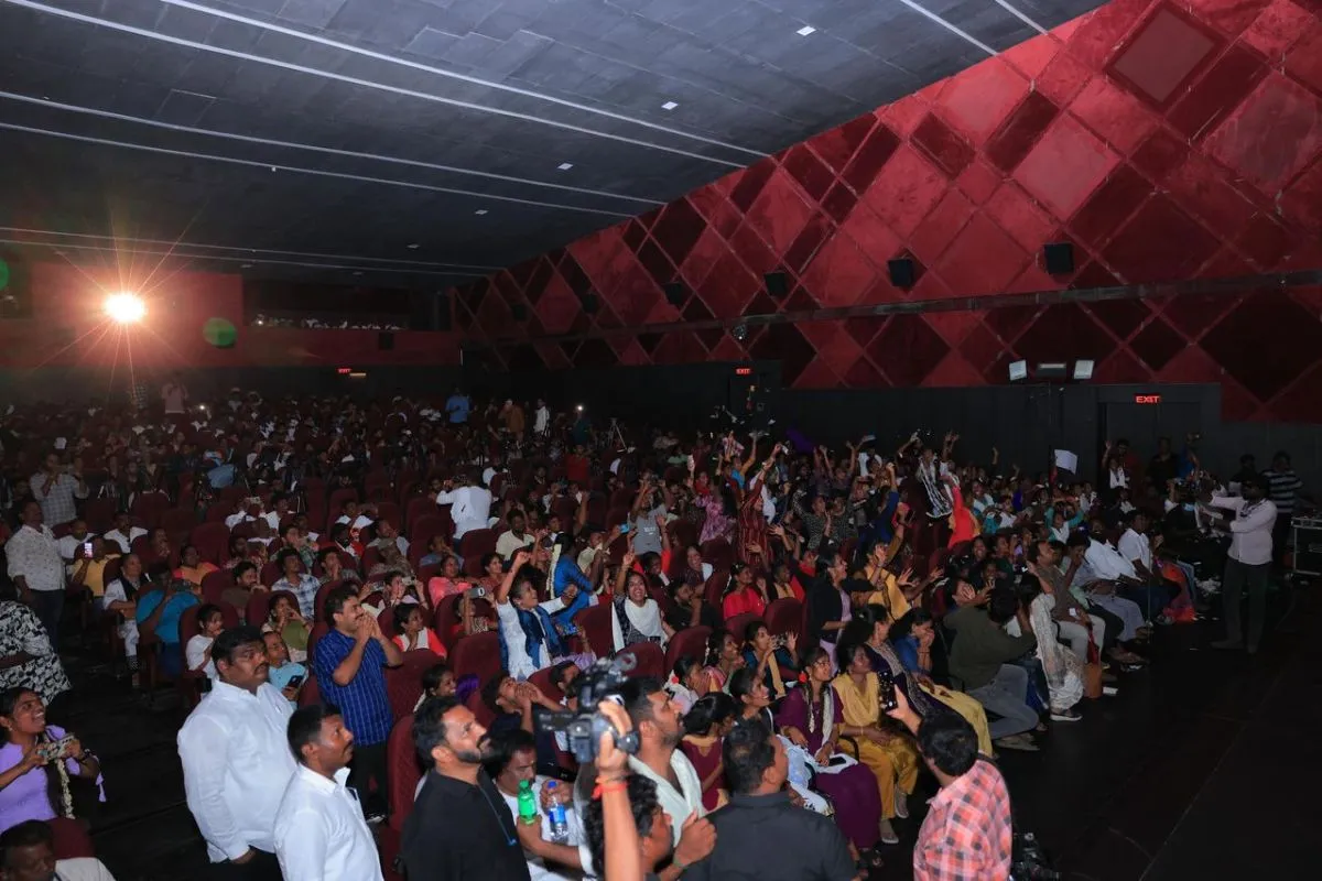 Packed audience inside the theatre at the Leader teaser screening