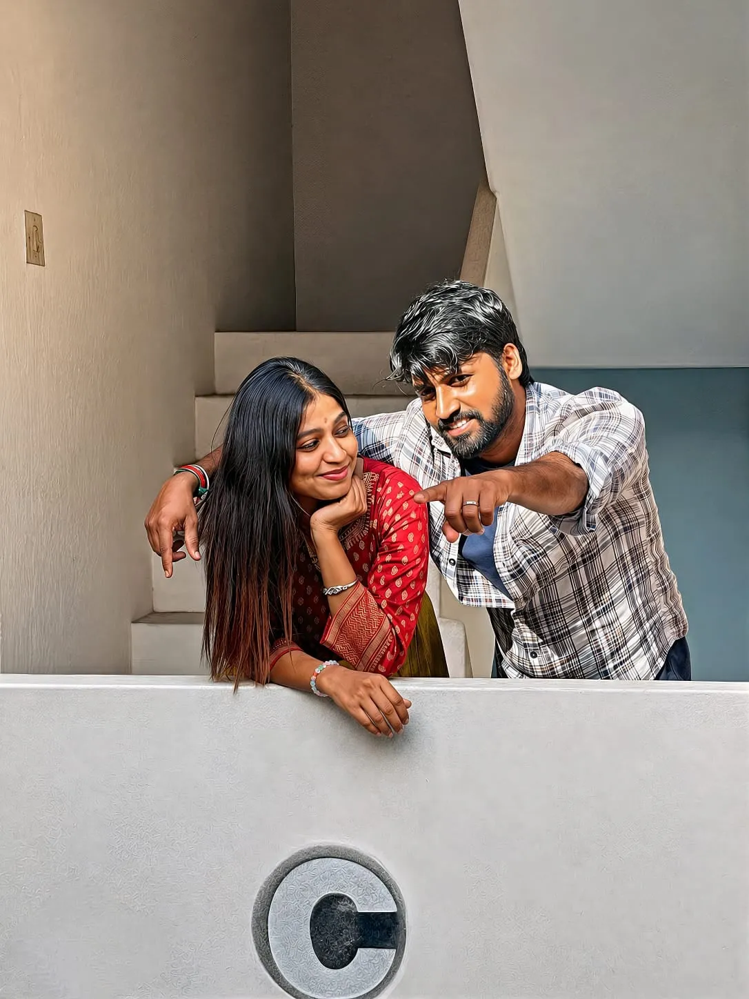 Kabil points something out to Sangeetha in a playful still from Love Project