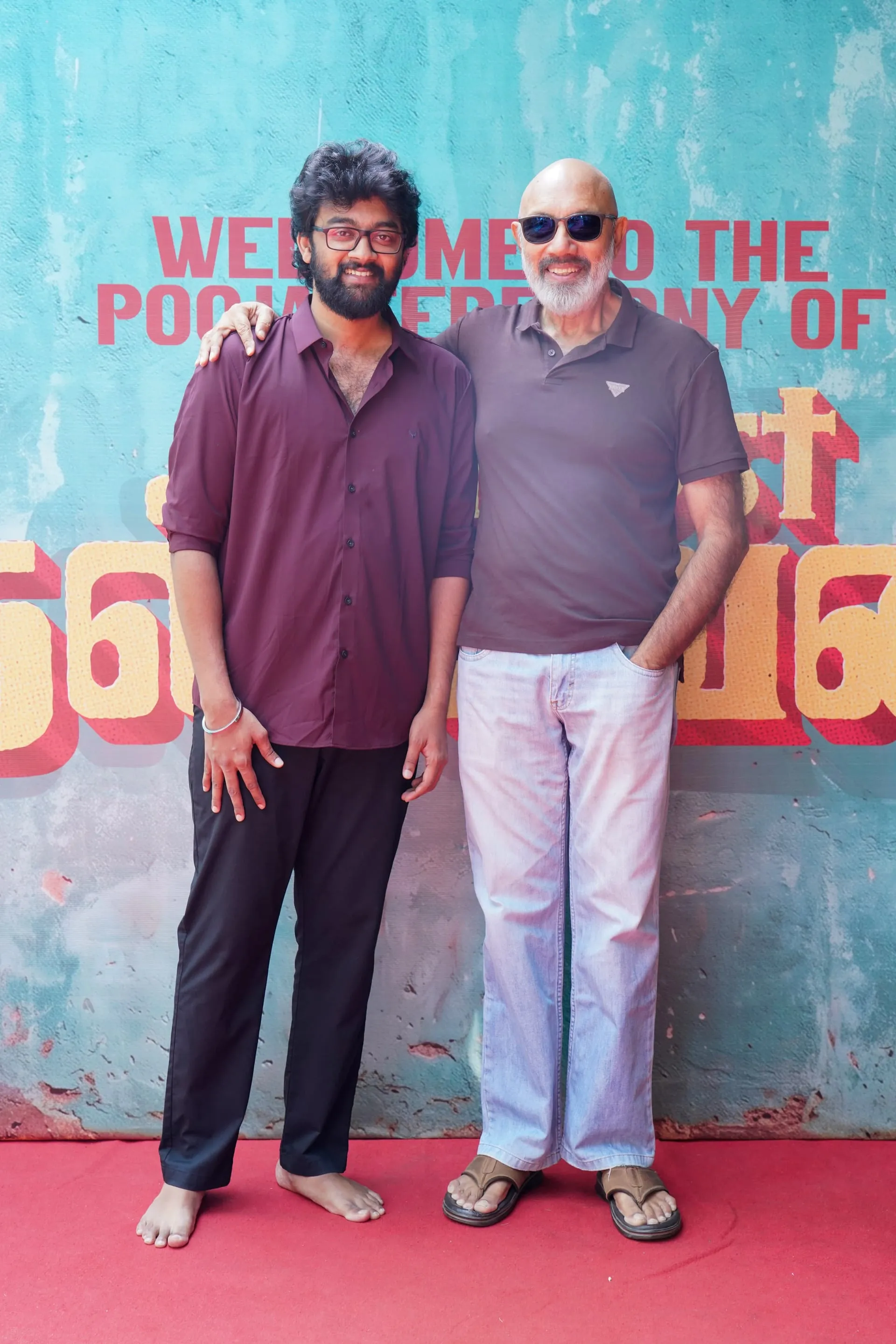 Raju Jeyamohan with Sathyaraj, who plays a pivotal role in Almost Nallavan.