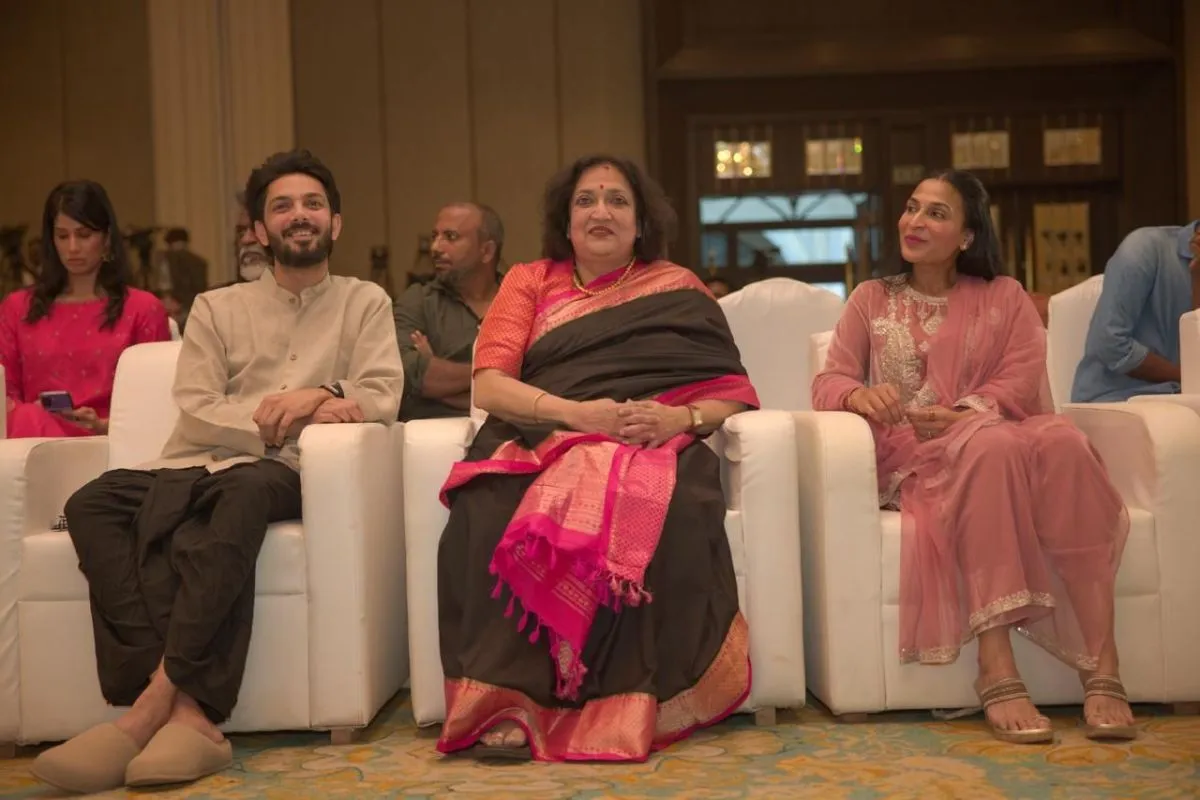 Anirudh Ravichander and Latha Rajinikanth in the audience at the Texla launch