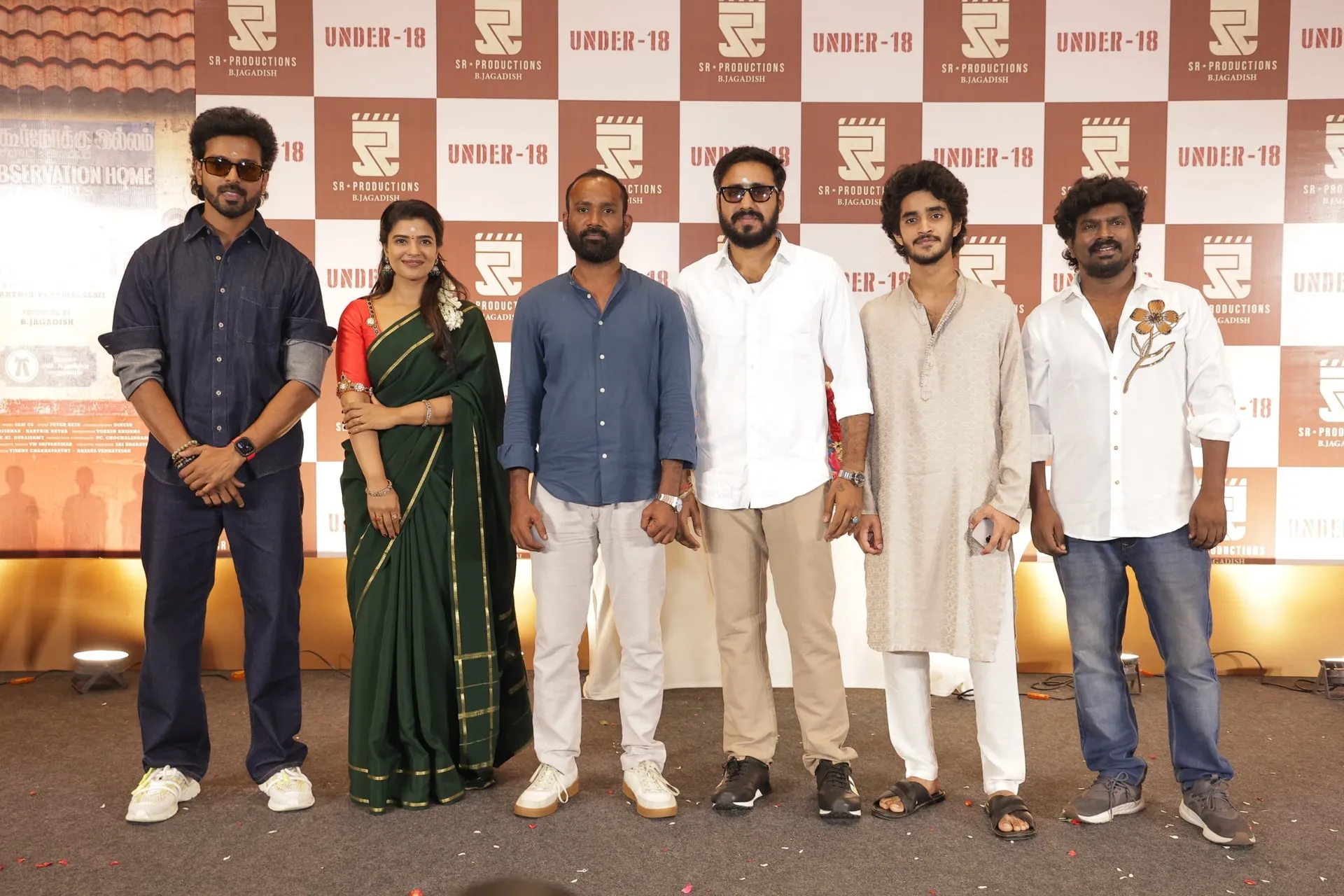 Part of the Under 18 cast and crew at the Chennai launch