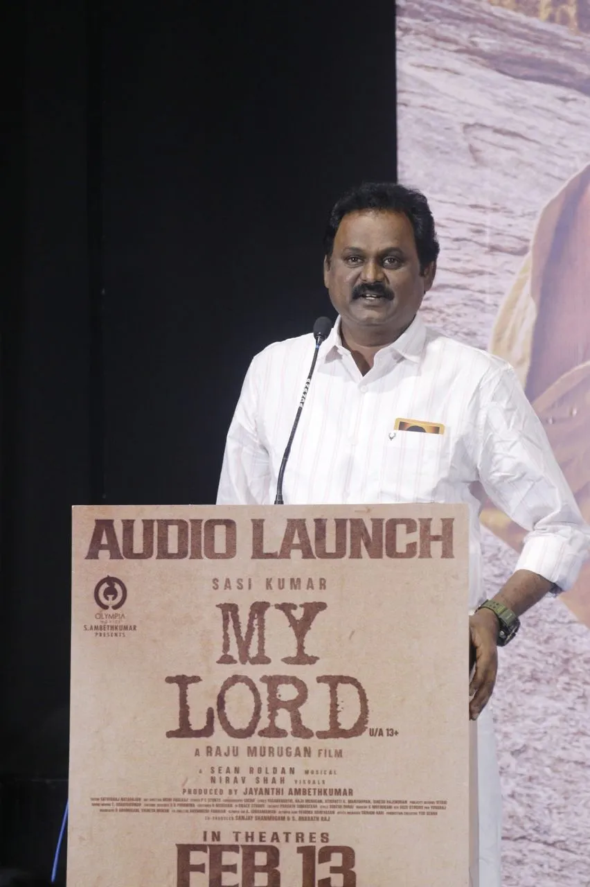 Producer Jayanthi Ambethkumar speaking at the My Lord event
