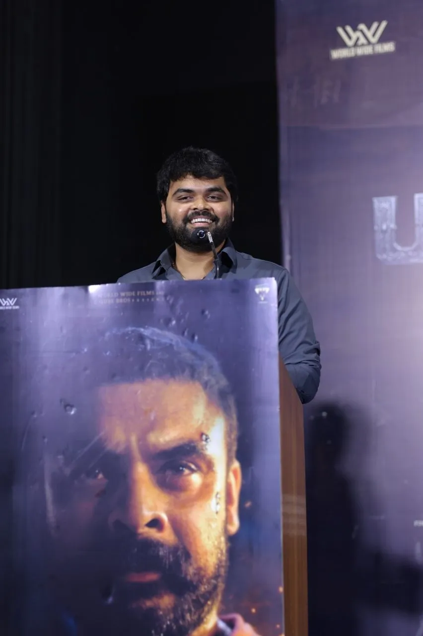 Producer Chaitanya speaking at the Pallichattambhi event