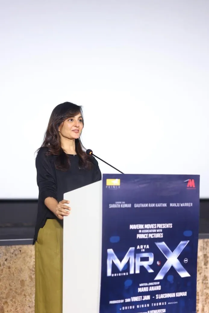 Manju Warrier speaking at the Mr X trailer launch