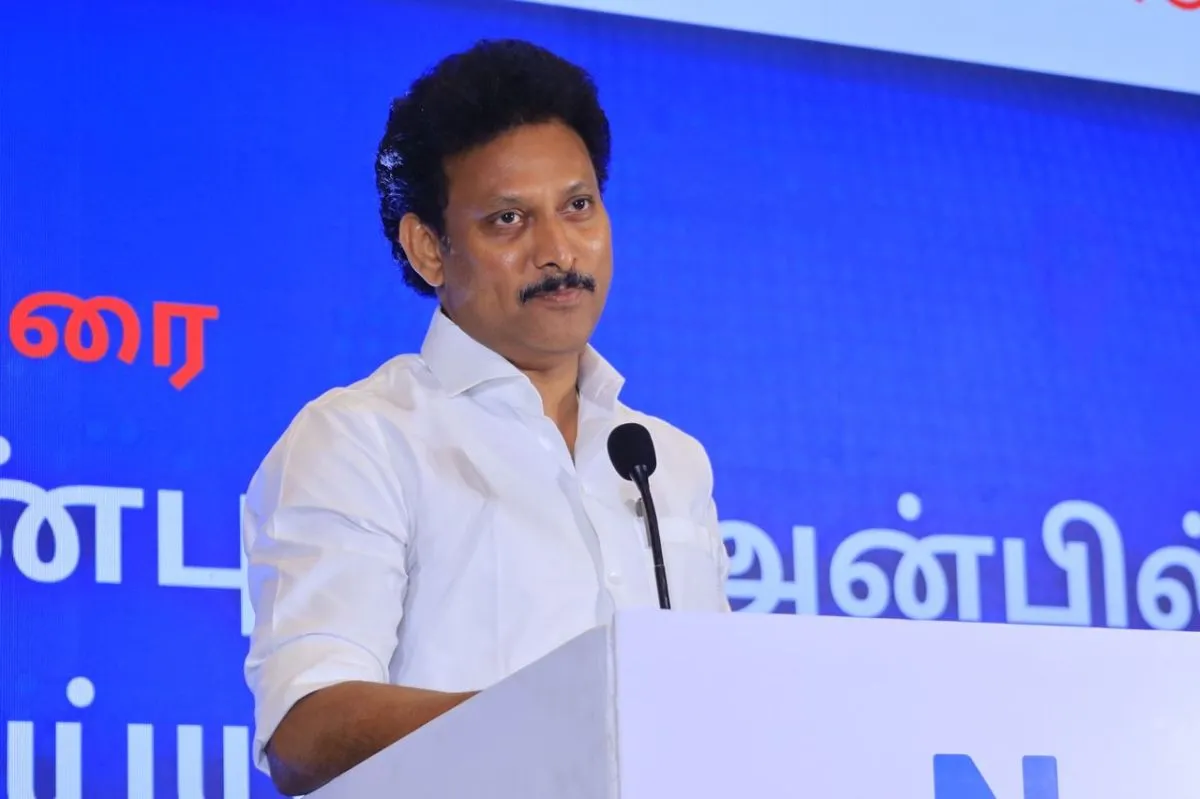 Minister Anbil Mahesh Poyyamozhi at the Nambikkai launch