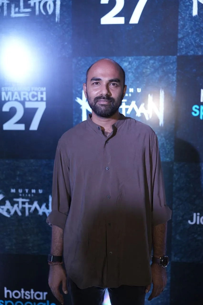 Music composer Rajesh Murugesan at the Muthu Engira Kaattaan press meet